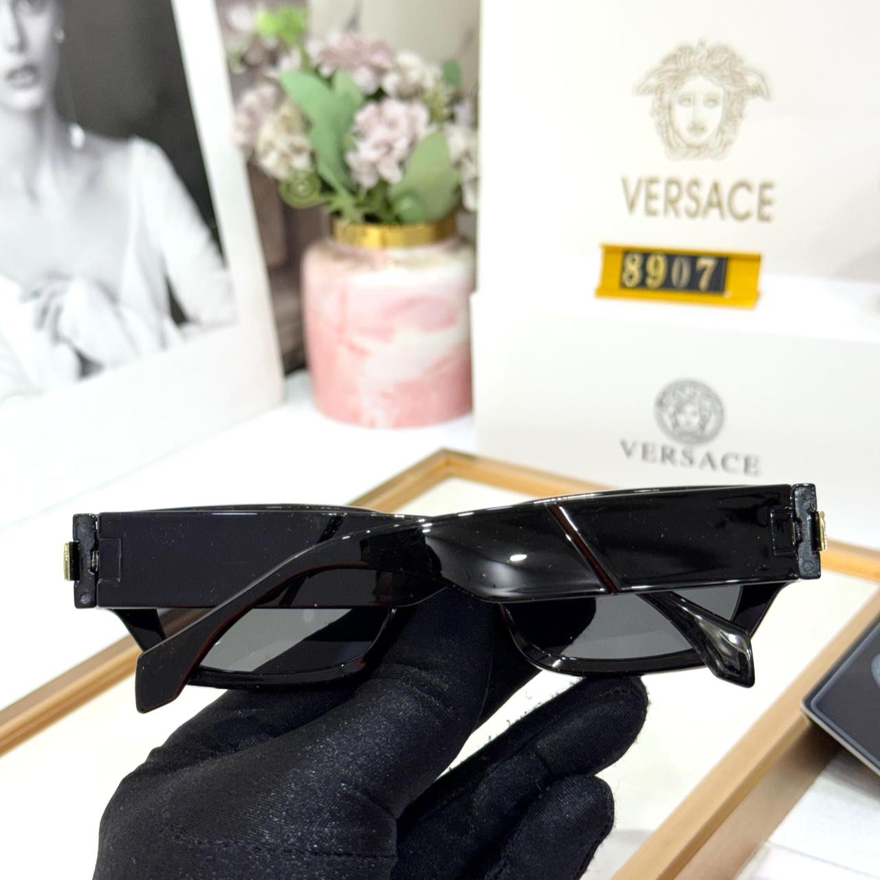 Versace Black Rectangular Women Sunglass
