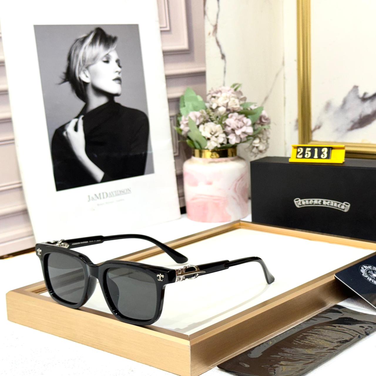 Chrome Hearts Square Frame Black Acetate Men Sunglasses