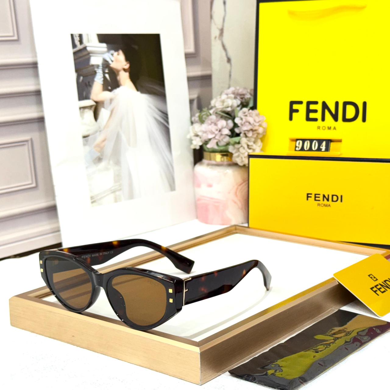 Fendi Square Frame Tortoiseshell Acetate Women’s Sunglasses