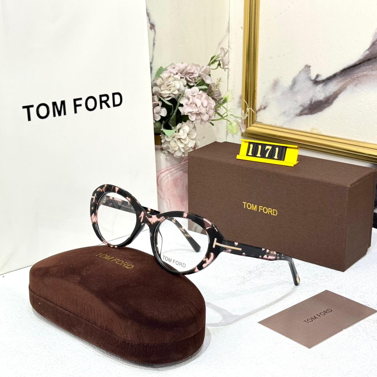 Tom Ford Round Frame Pink Havana Acetate Women’s Eyeglasses
