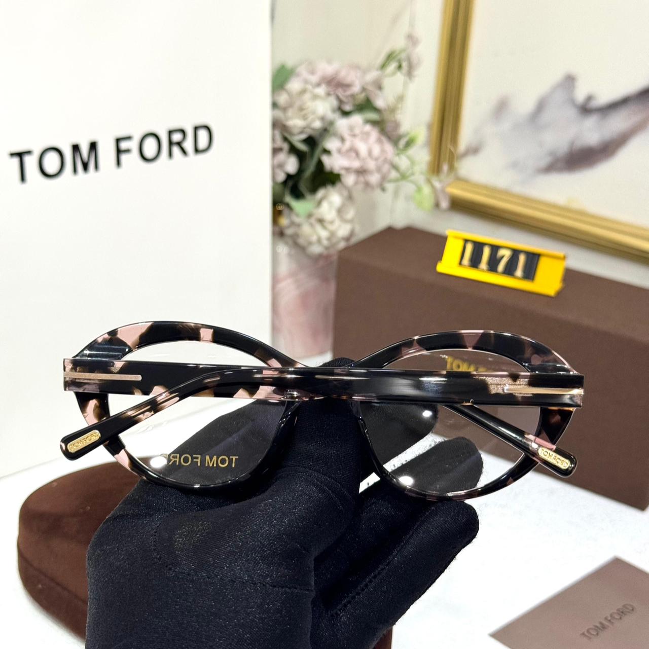 Tom Ford Round Frame Pink Havana Acetate Women’s Eyeglasses