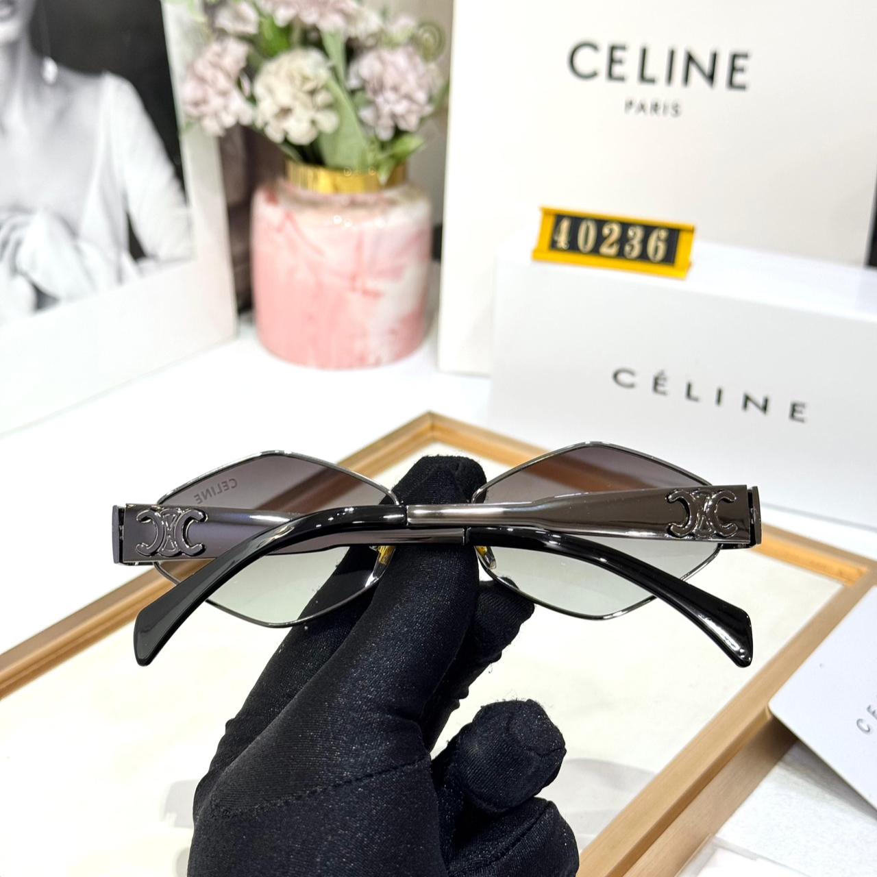 Celine All Black Hexagon Women’s Sunglass