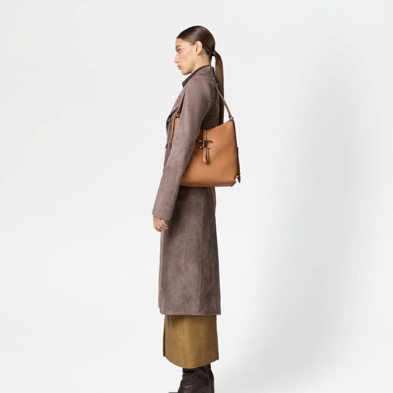 Tods T Timeless Small Tan Shoulder Bag (With Box)