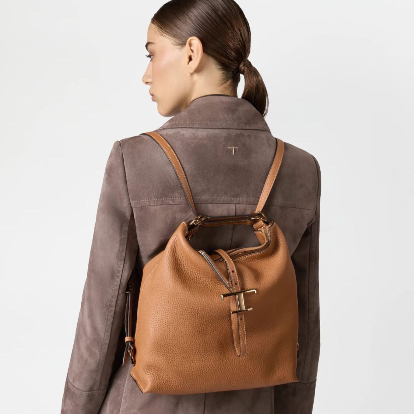 Tods T Timeless Small Tan Shoulder Bag (With Box)