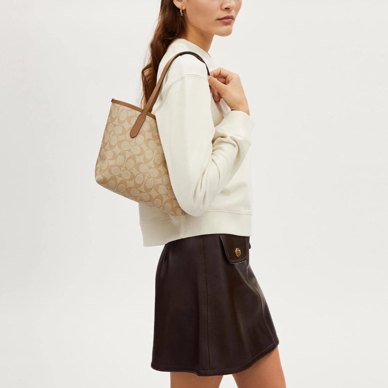Coach Apricot Small City Tote (With Box)
