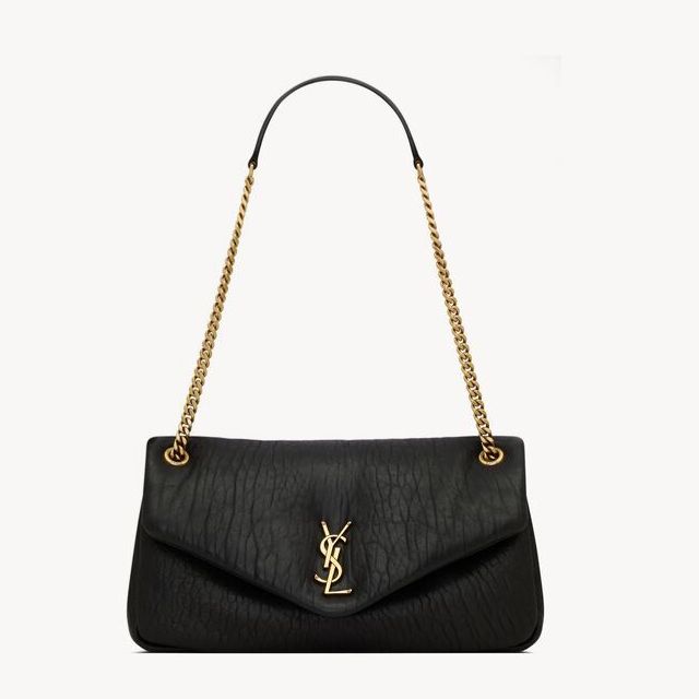 YSL Black Calypso Medium Shoulder Bag