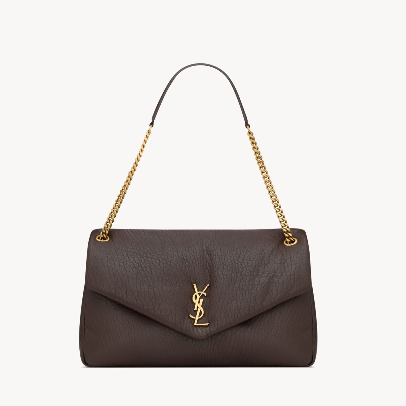 YSL Coffee Calypso Medium Shoulder Bag