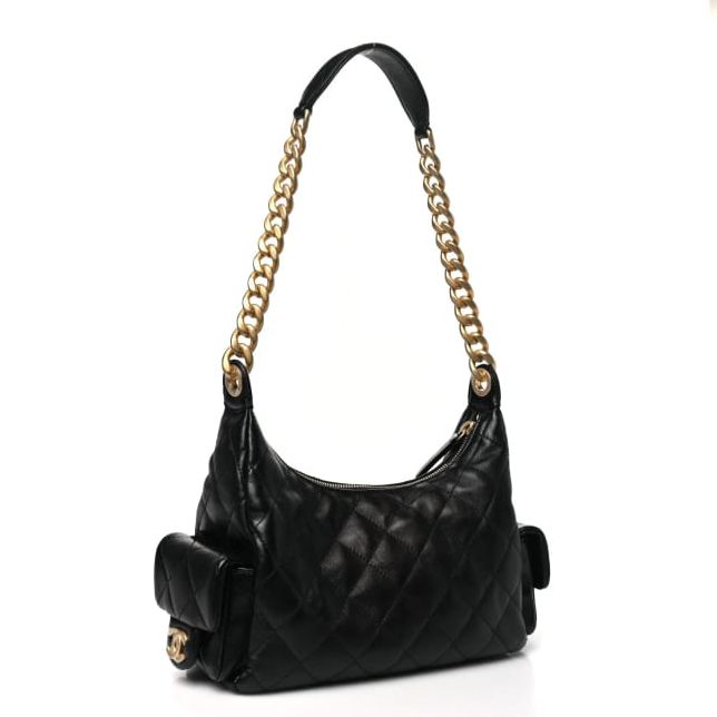 Chanel 25C Black Premium Hobo Bag (With Double Box)