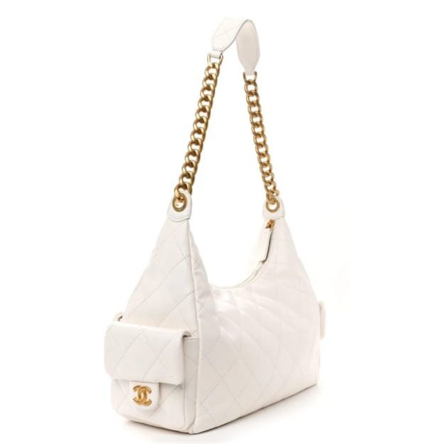 Chanel 25C White Premium Hobo Bag (With Double Box)