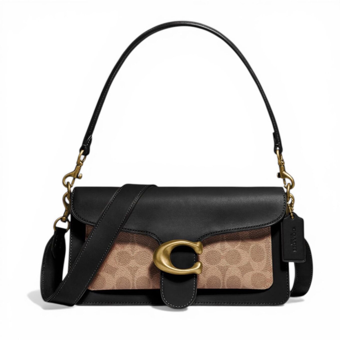 Coach Tabby 26 Apricot Black Premium Shoulder Bag (With Box)