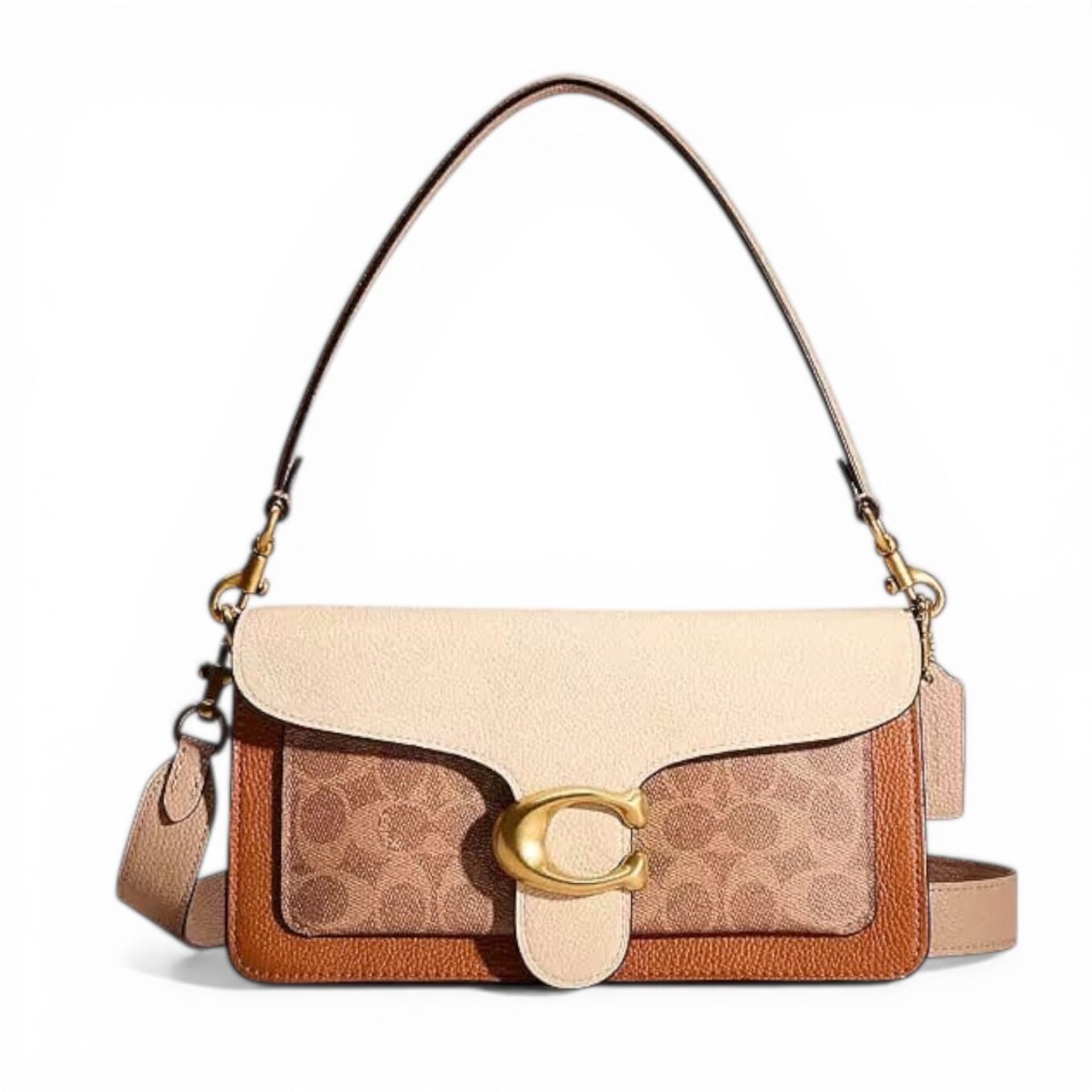 Coach Tabby 26 Beige Brown Premium Shoulder Bag (With Box)