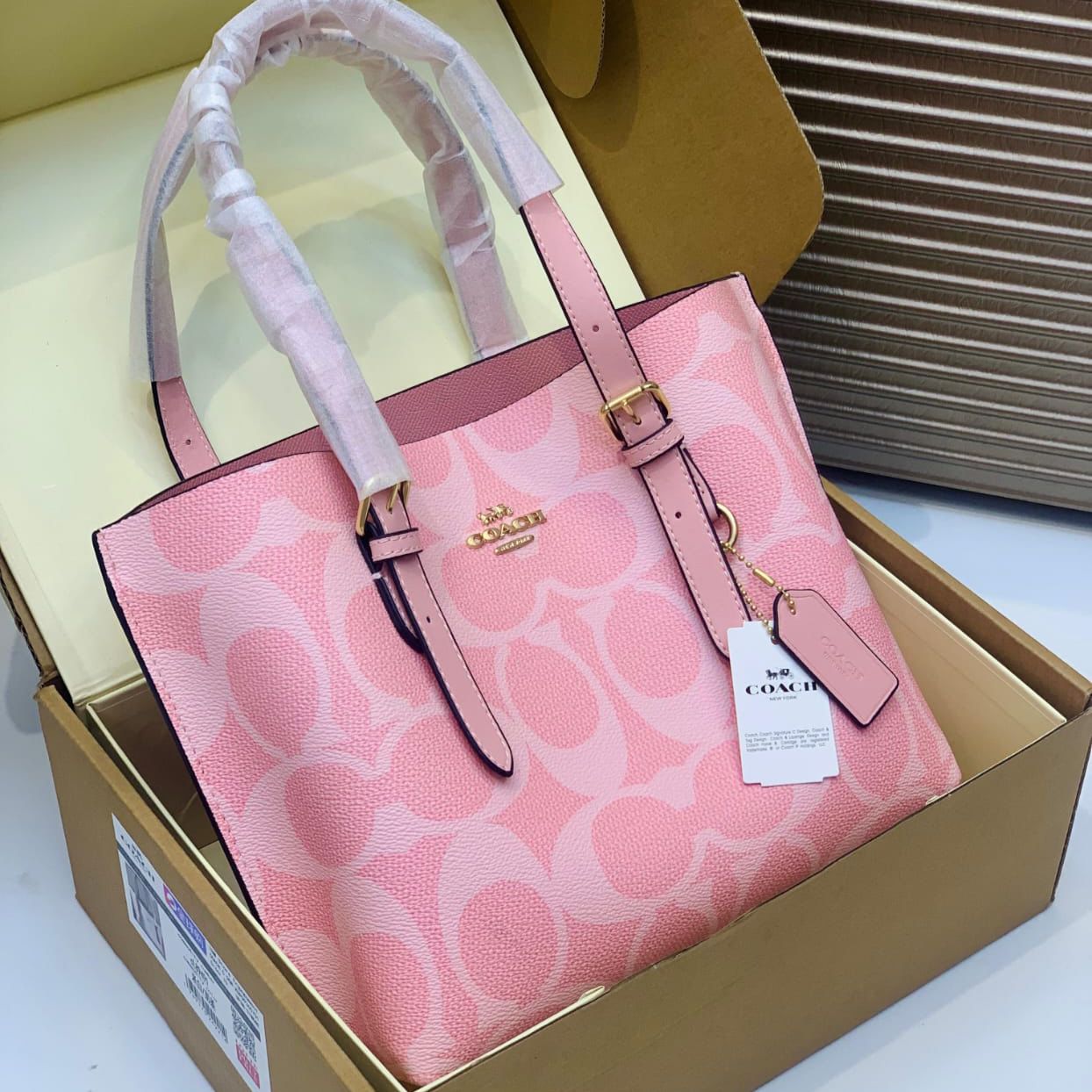 Coach Mollie 25 Pink Medium Tote (With Box)