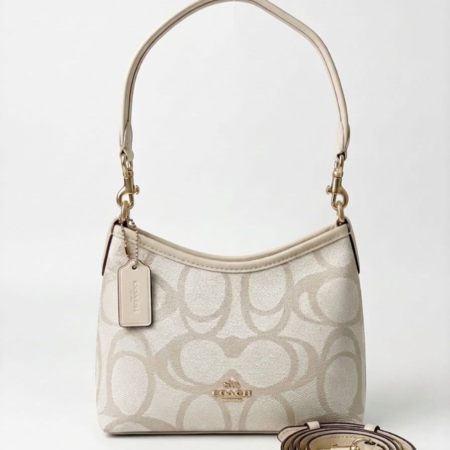 Coach Laurel Beige Small Shoulder Bag (With Box)