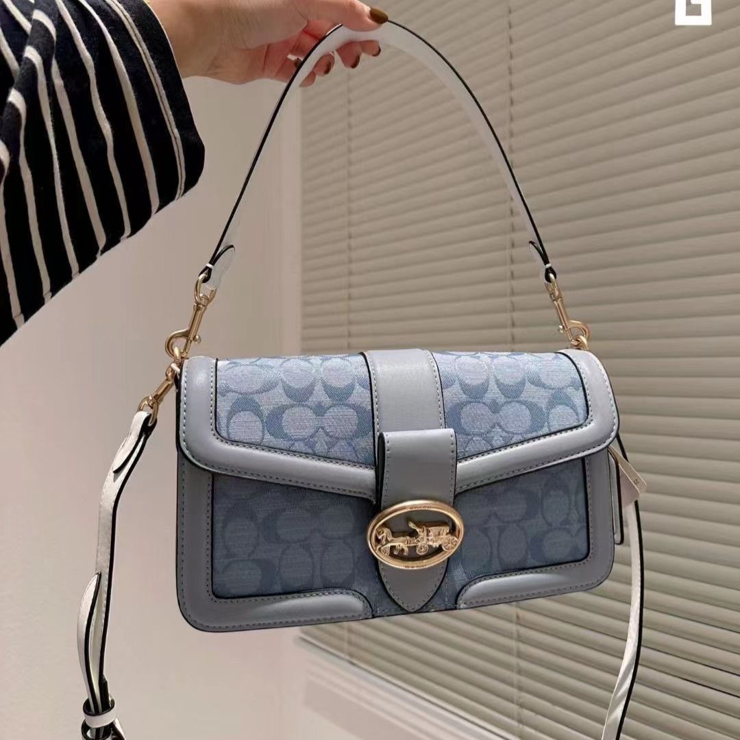 Coach Georgie Sky Blue Shoulder Bag (With Box)