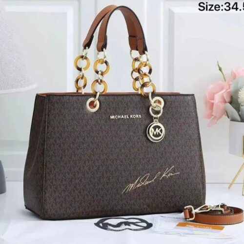 Michael Kors Cynthia Signature Coffee Handbag