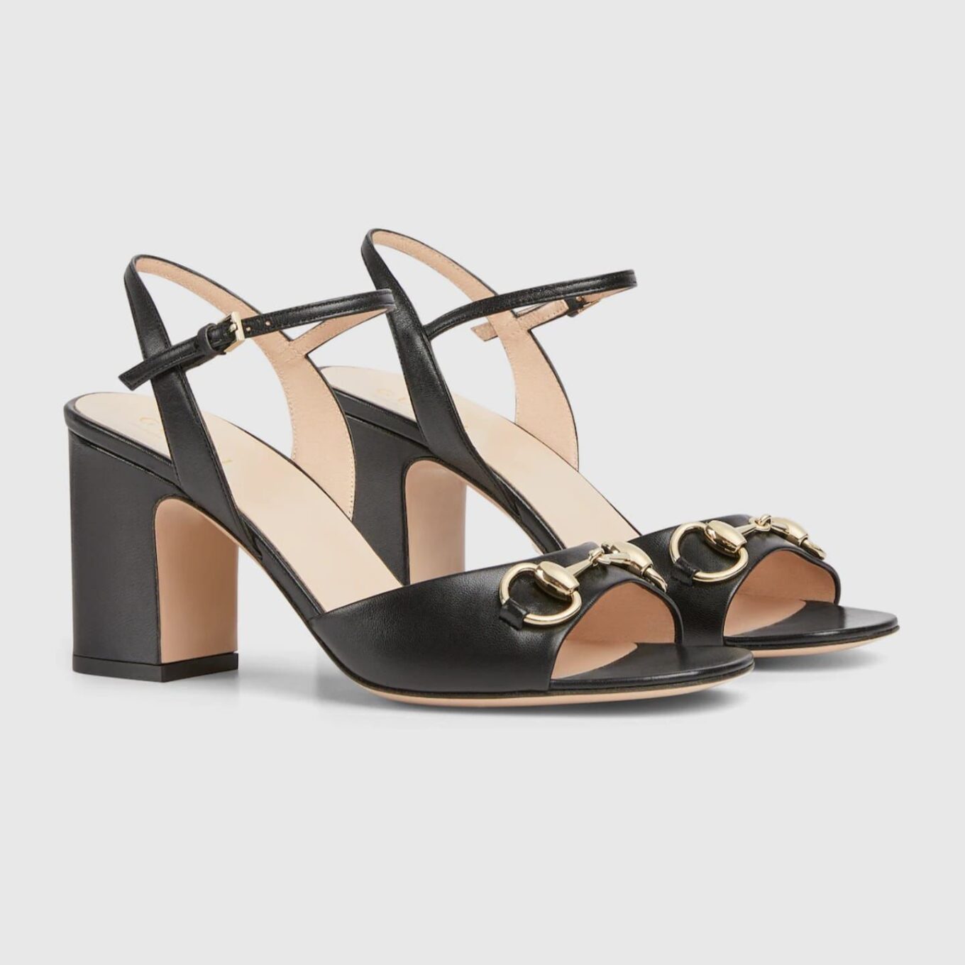 Gucci Horsebit Mid Heel Black Sandal