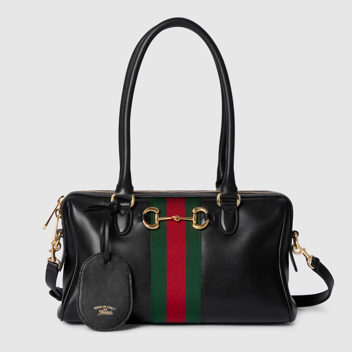Gucci Borsetto Medium Black Boston Bag (With Box)