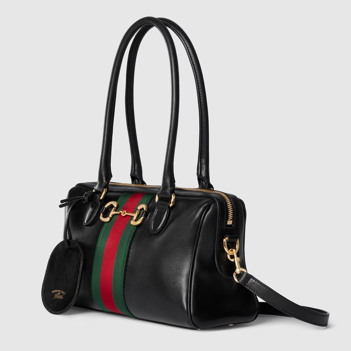 Gucci Borsetto Medium Black Boston Bag (With Box)
