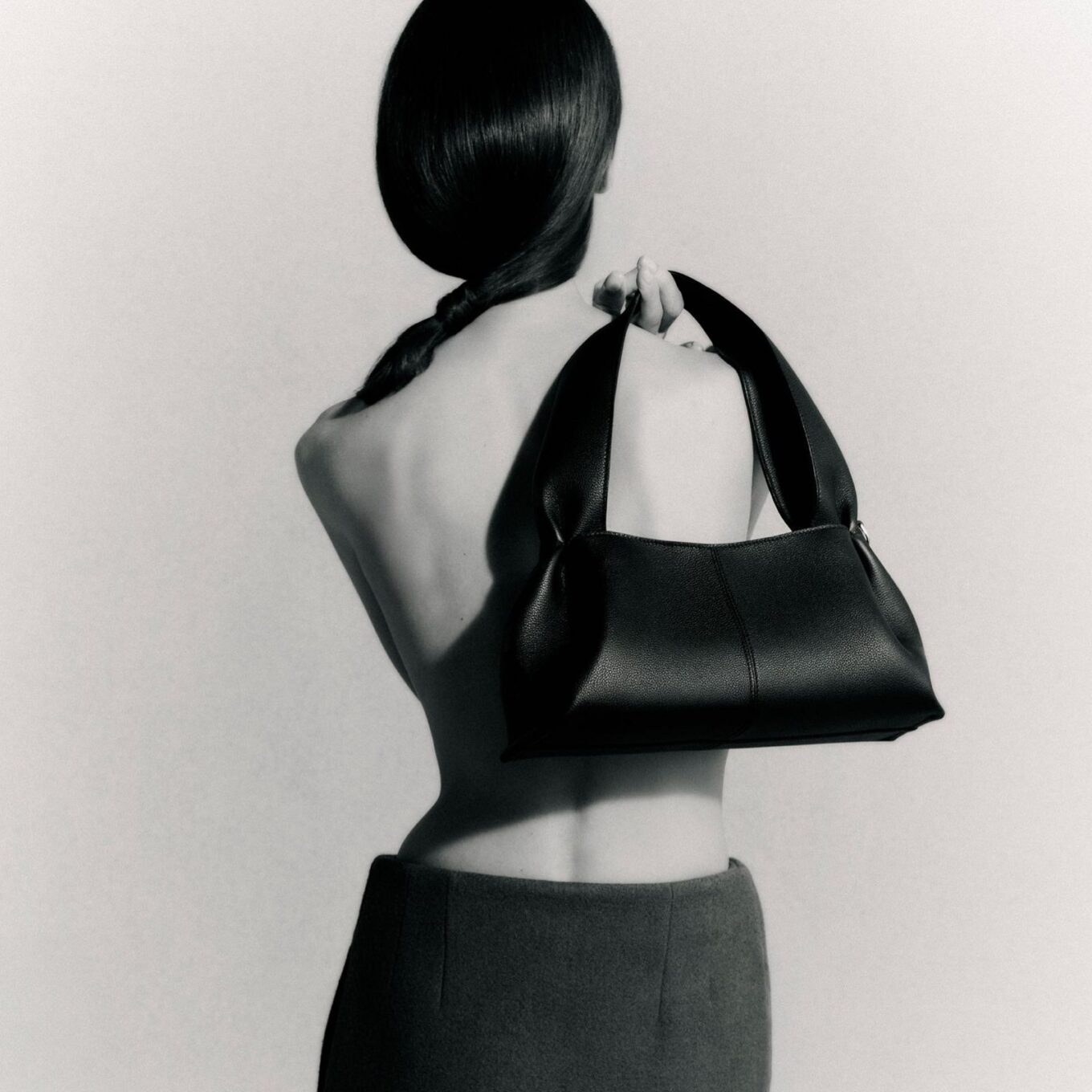 Polene Numéro Neuf East West Black Color Shoulder Bag