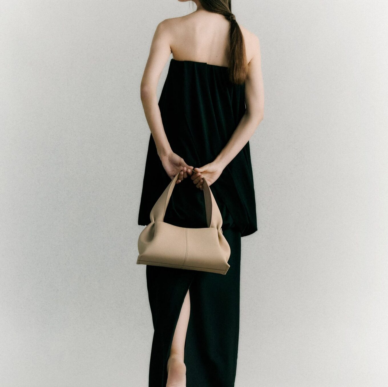 Polene Numéro Neuf East West Sand Color Shoulder Bag