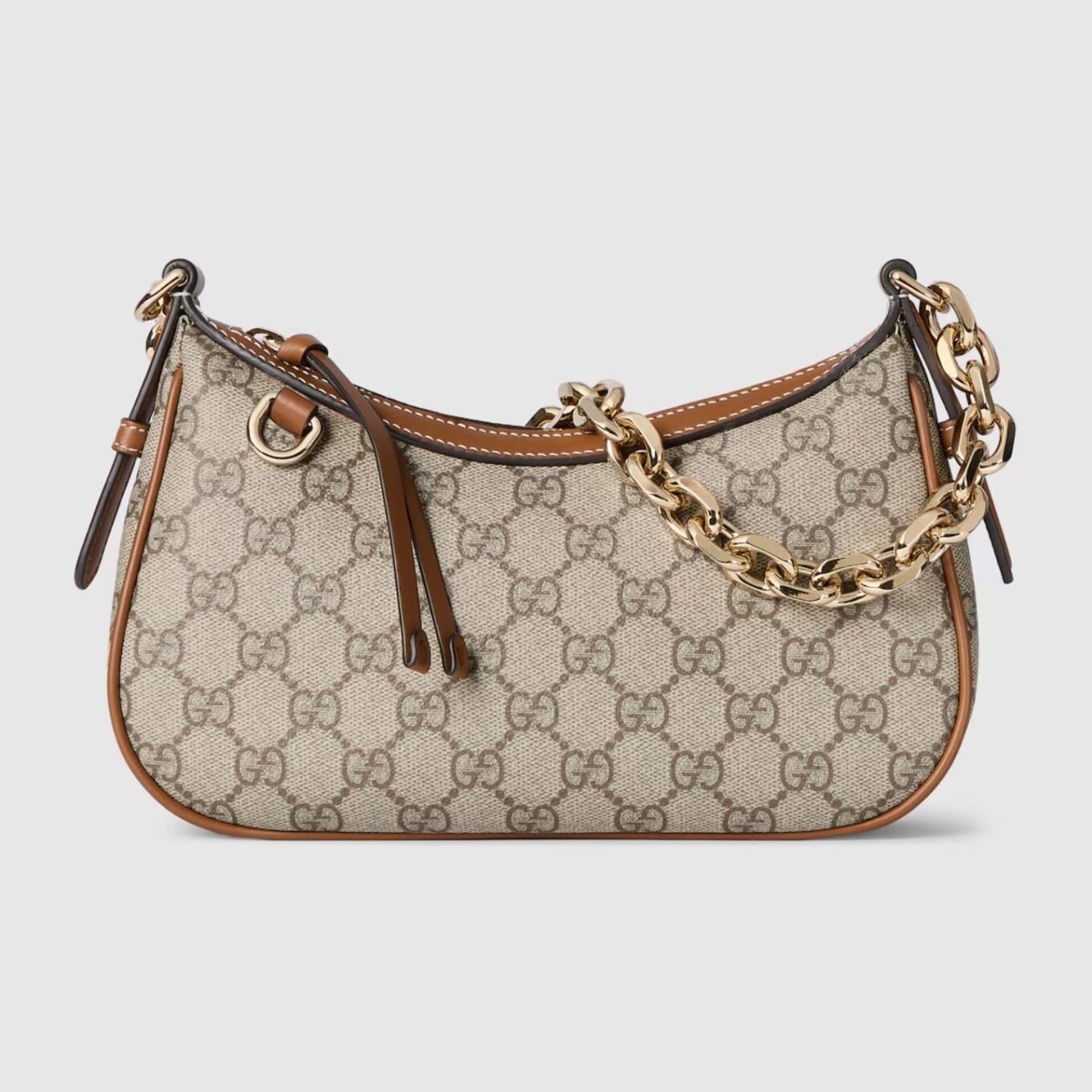 Gucci GG Beige Brown Small Shoulder Bag (Double Box)