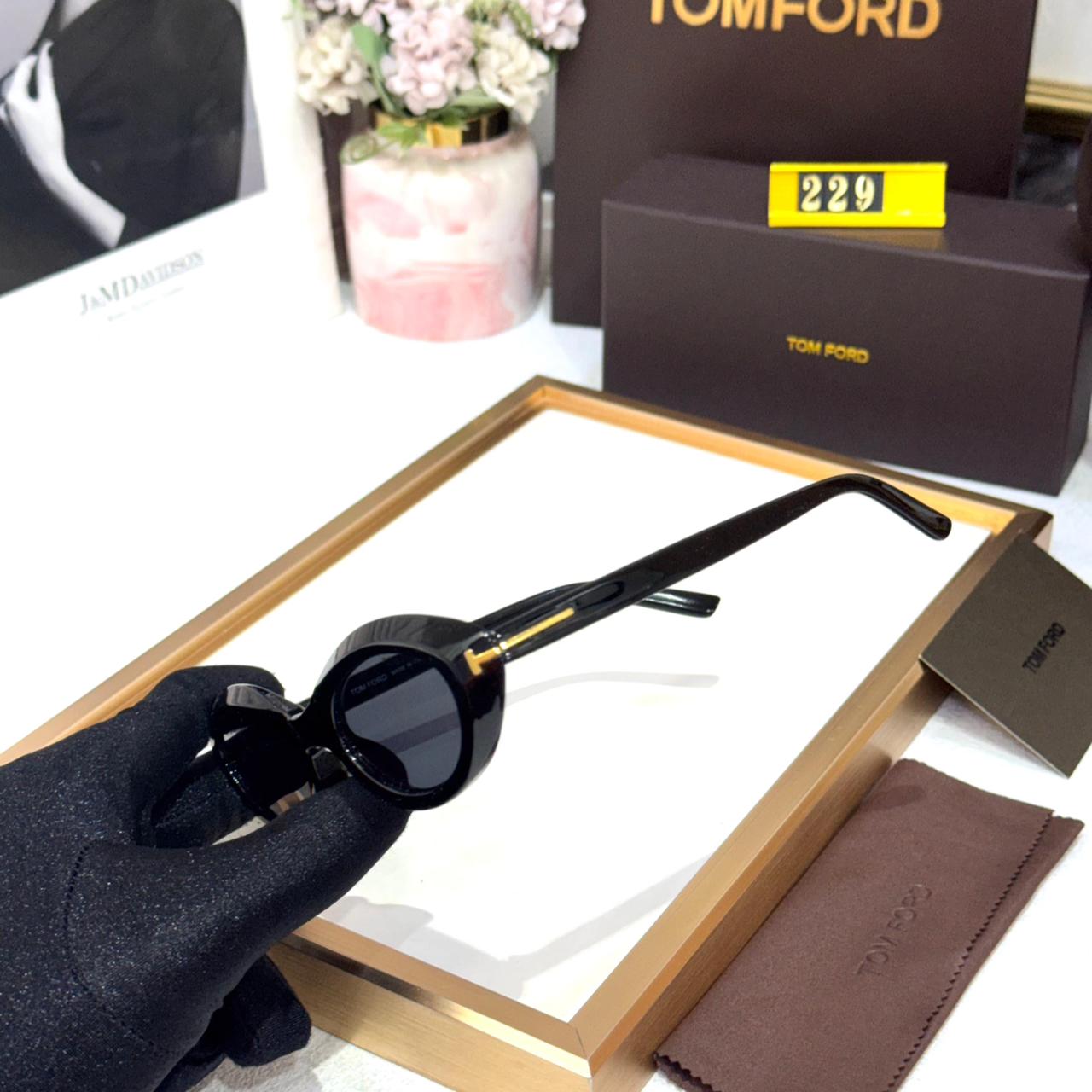 Tom Ford Black Oval Acetate Women’s Sunglasses