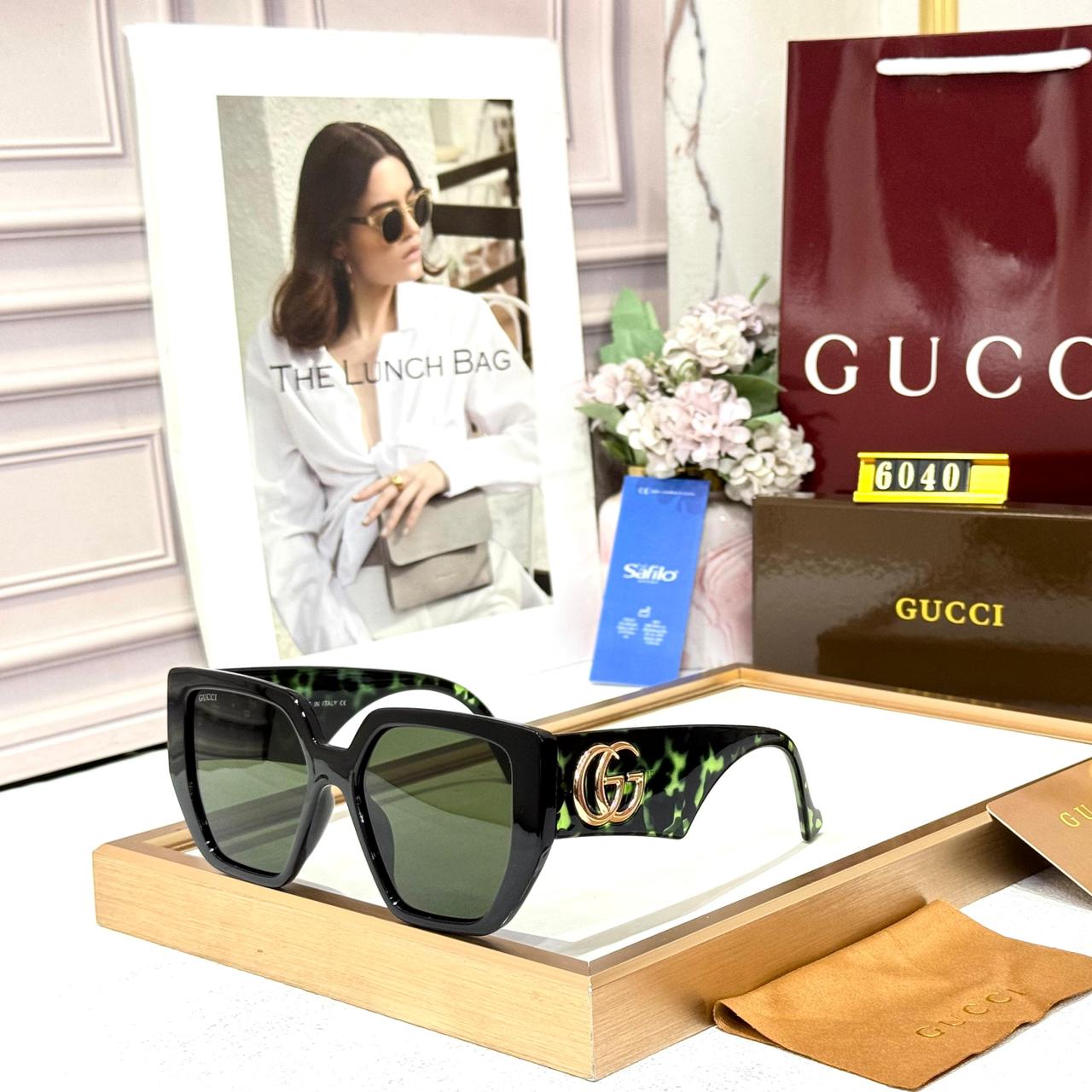 Gucci Square Green Women’s Sunglass