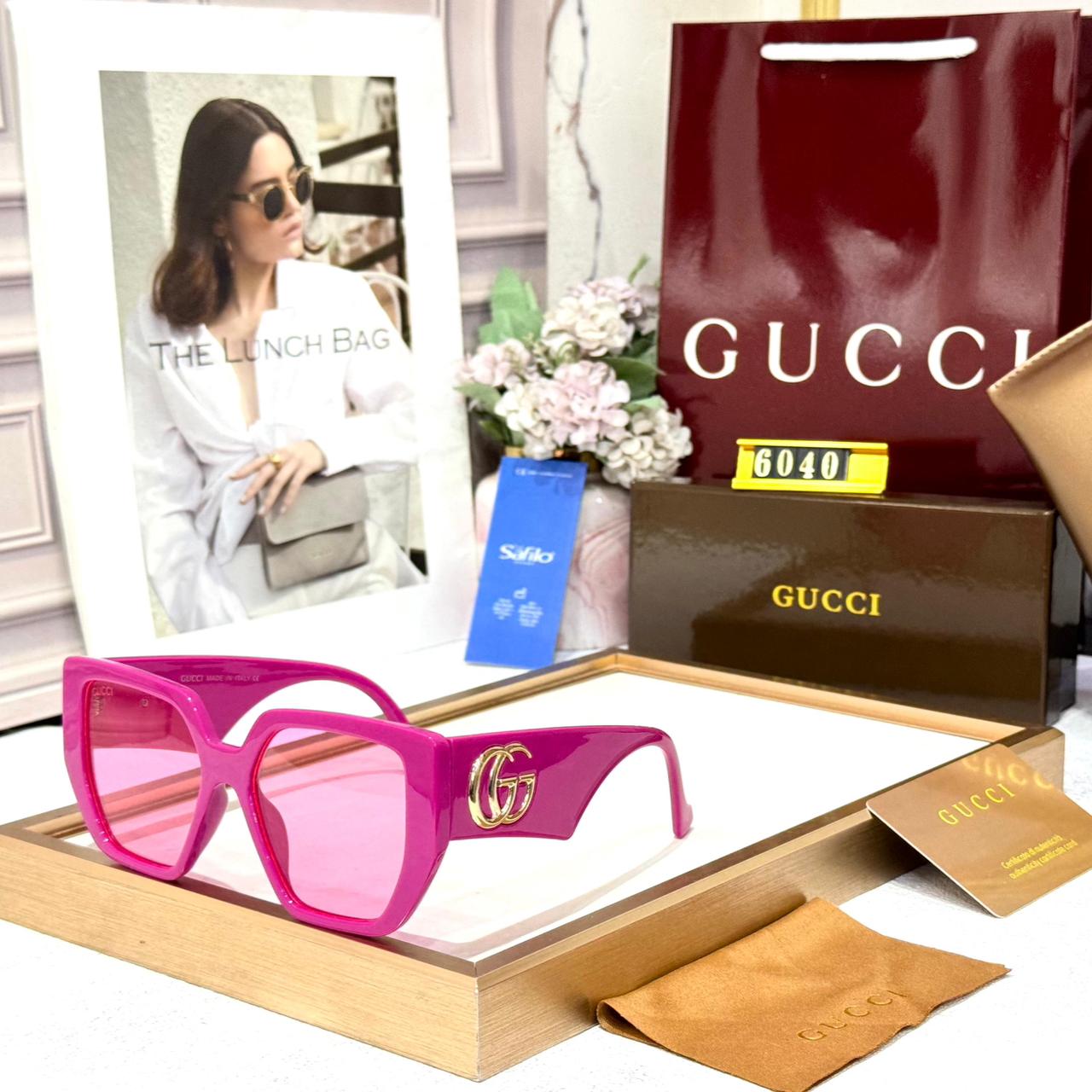 Gucci Square Pink Women’s Sunglass