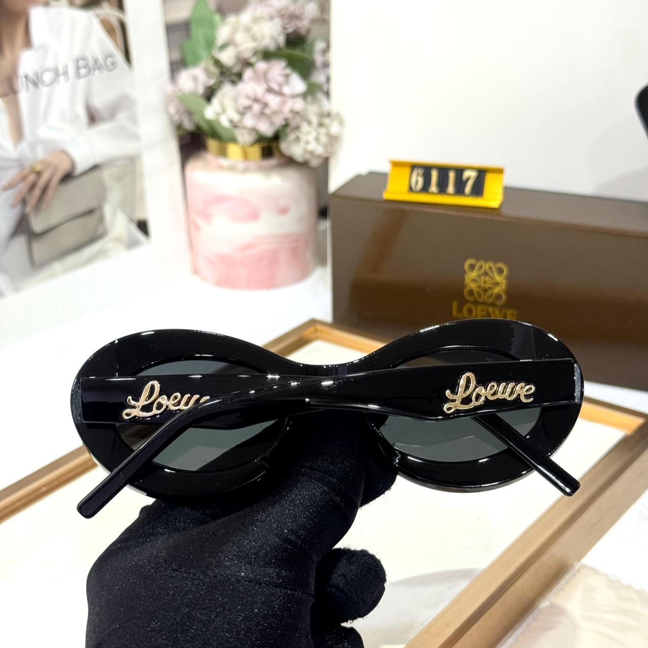 Loewe Black Oval Acetate Black Women’s Sunglasses