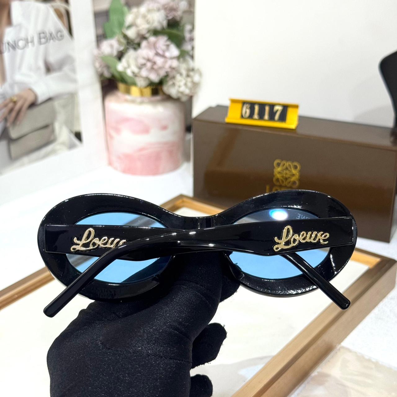 Loewe Brown Oval Acetate Blue Black Women’s Sunglasses