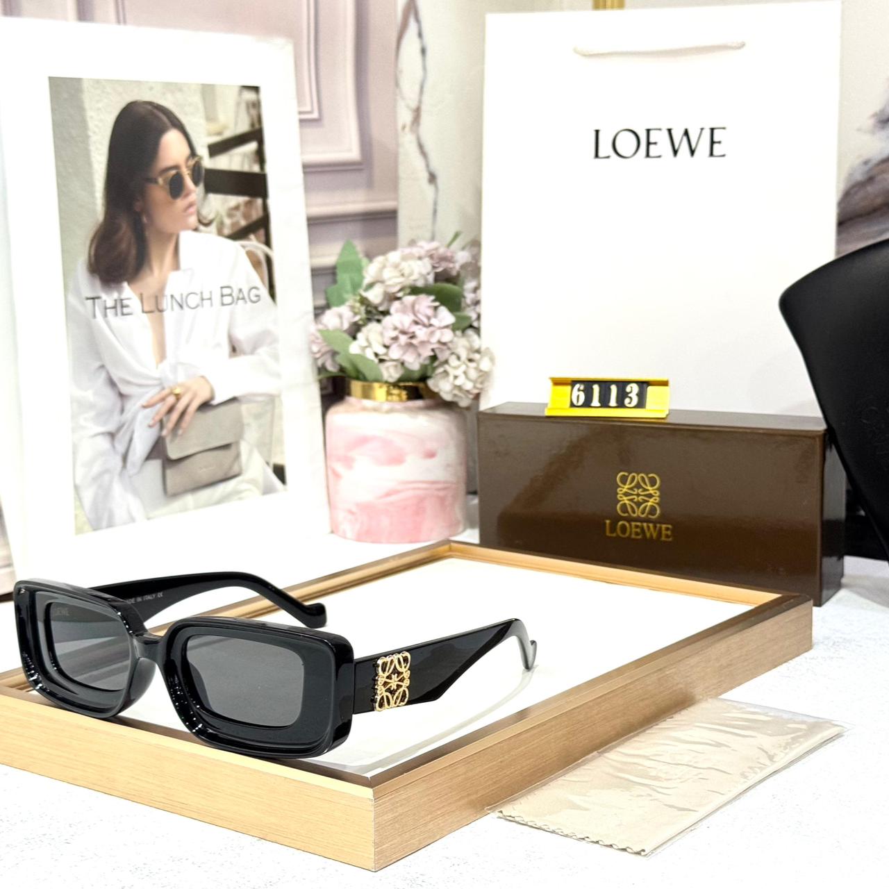 Loewe Black Rectangular Black Gradient Women’s Sunglass