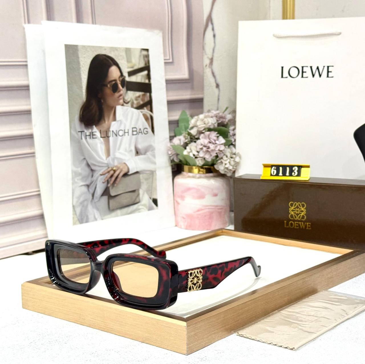 Loewe Black Rectangular Brown Gradient Women’s Sunglass