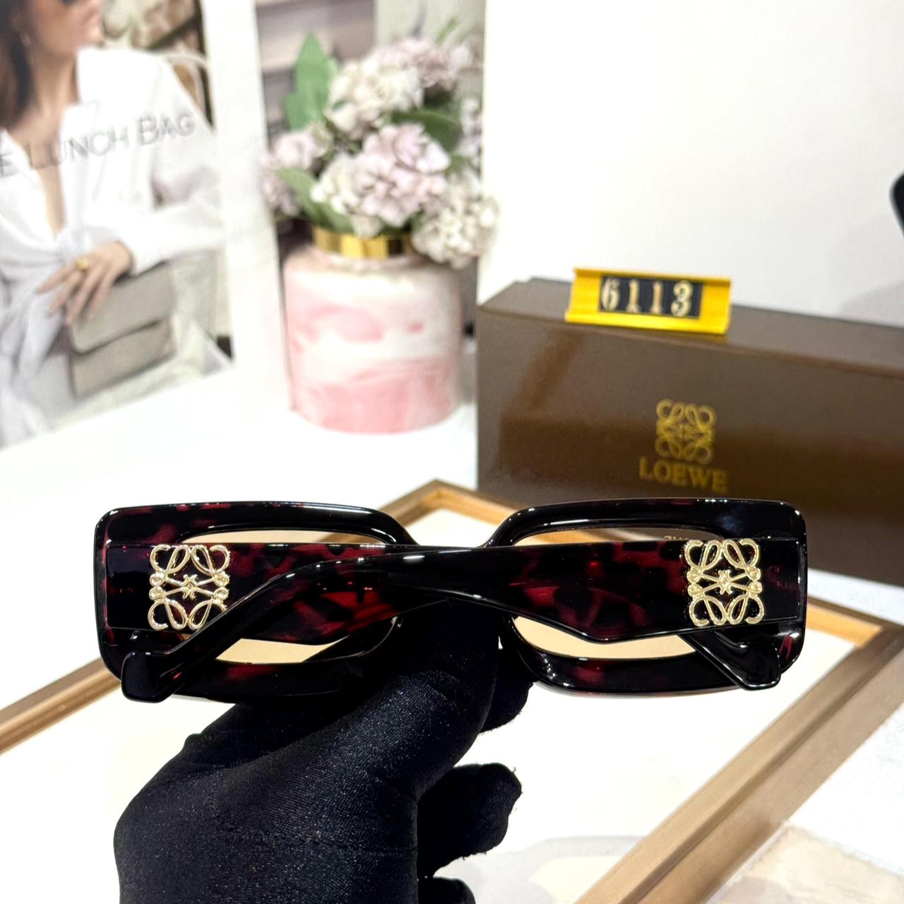 Loewe Black Rectangular Brown Gradient Women’s Sunglass