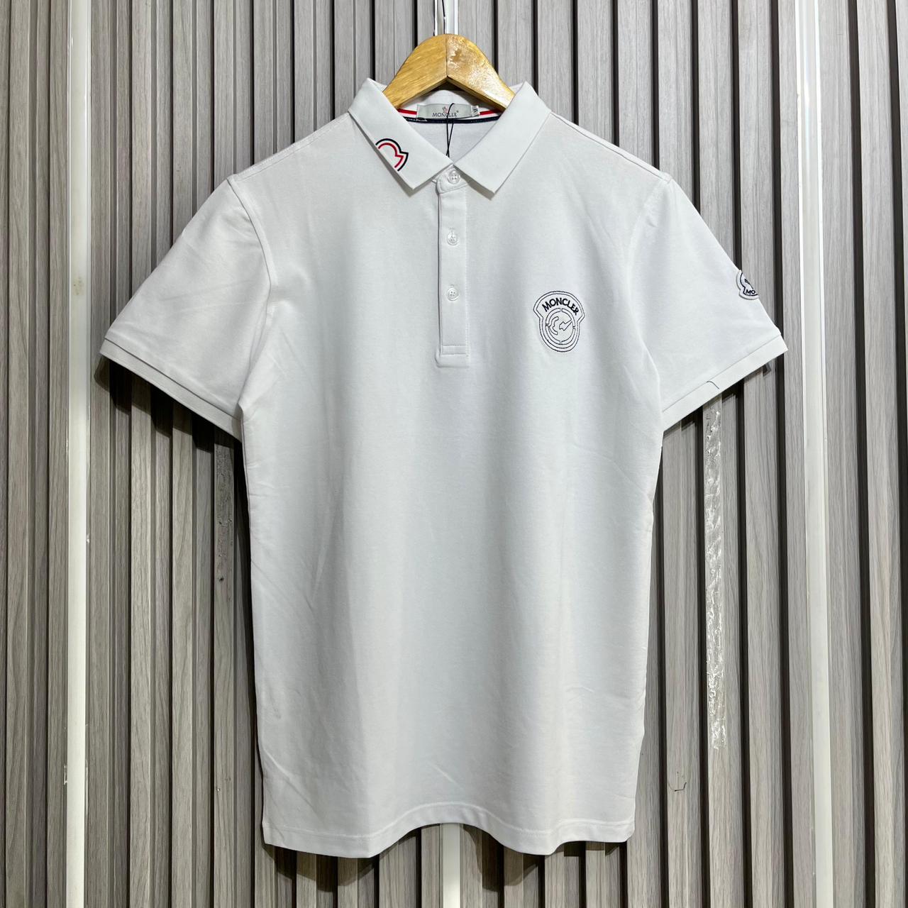 Moncler Classic White Polo Tshirt