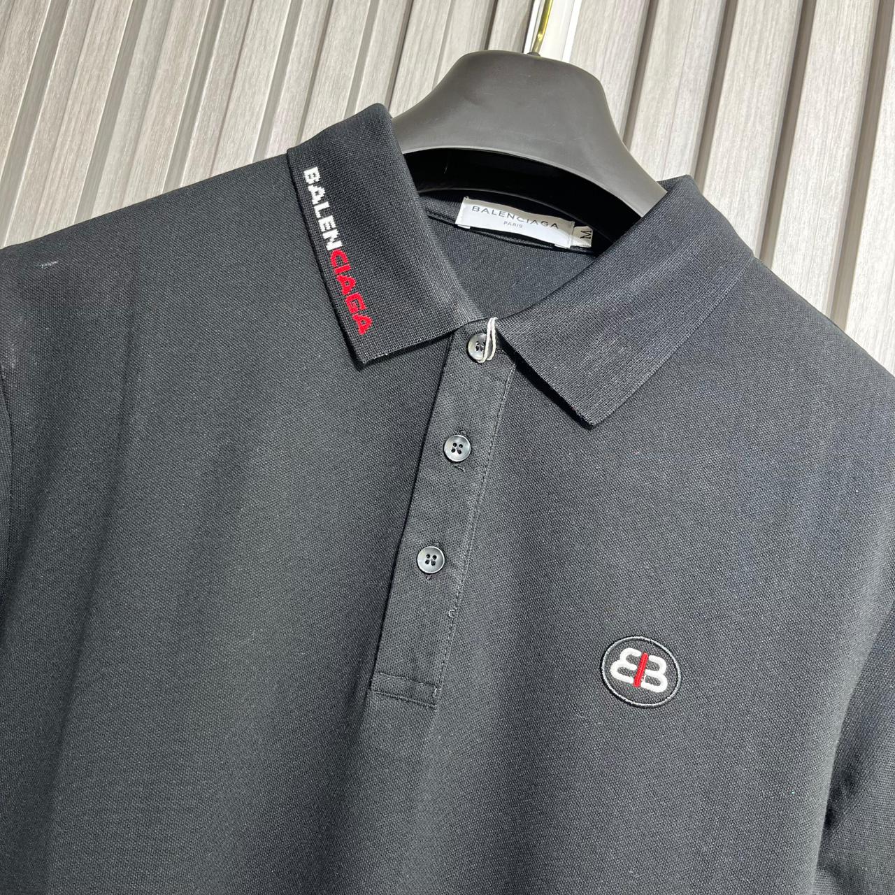 Balenciaga Logo Black Polo Tshirt
