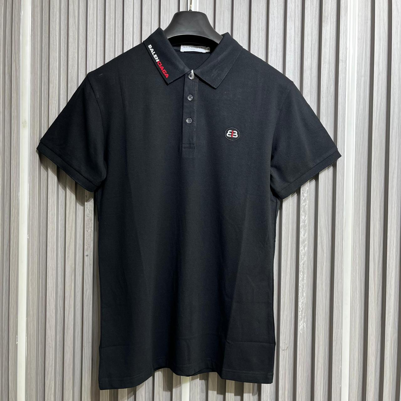 Balenciaga Logo Black Polo Tshirt