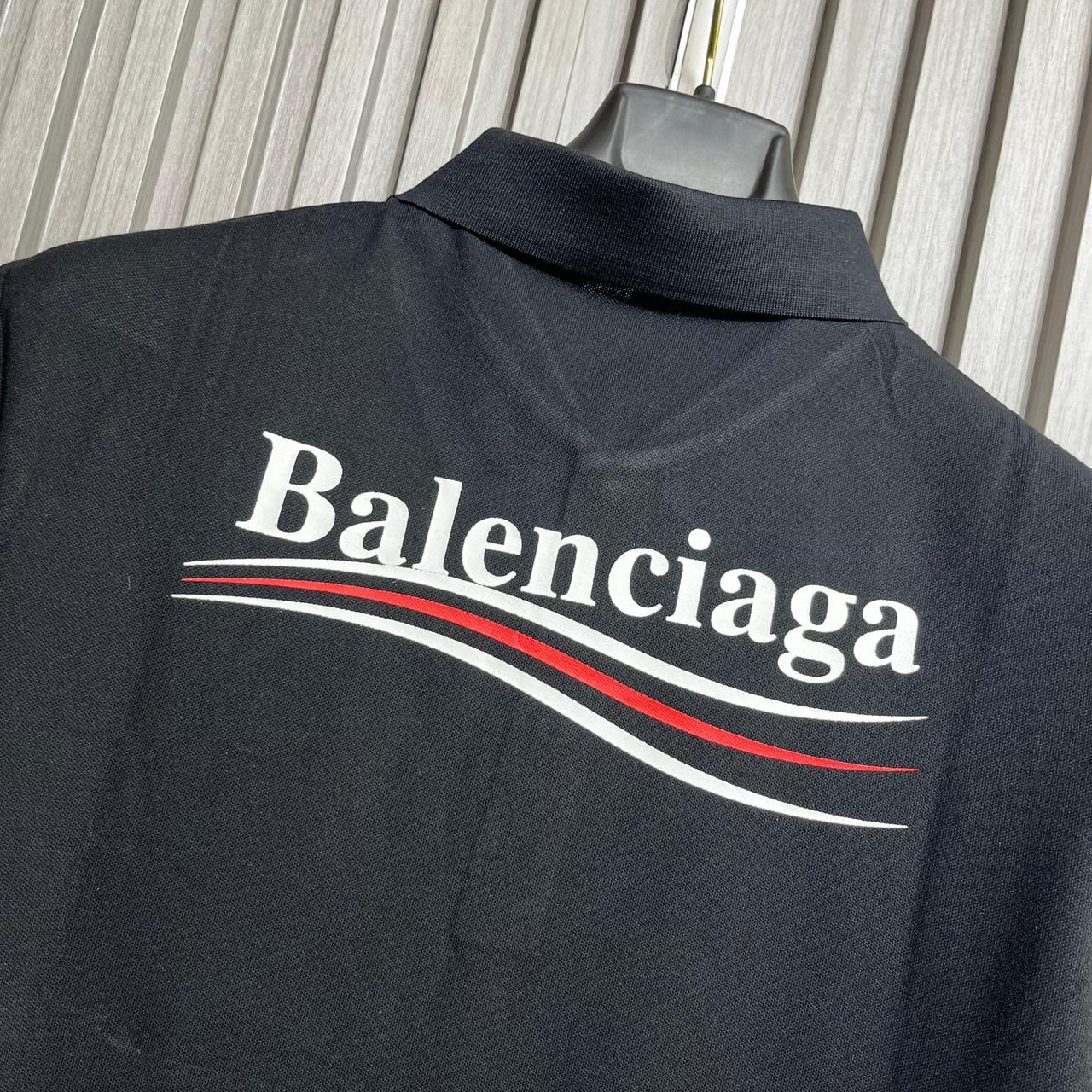 Balenciaga Logo Black Polo Tshirt
