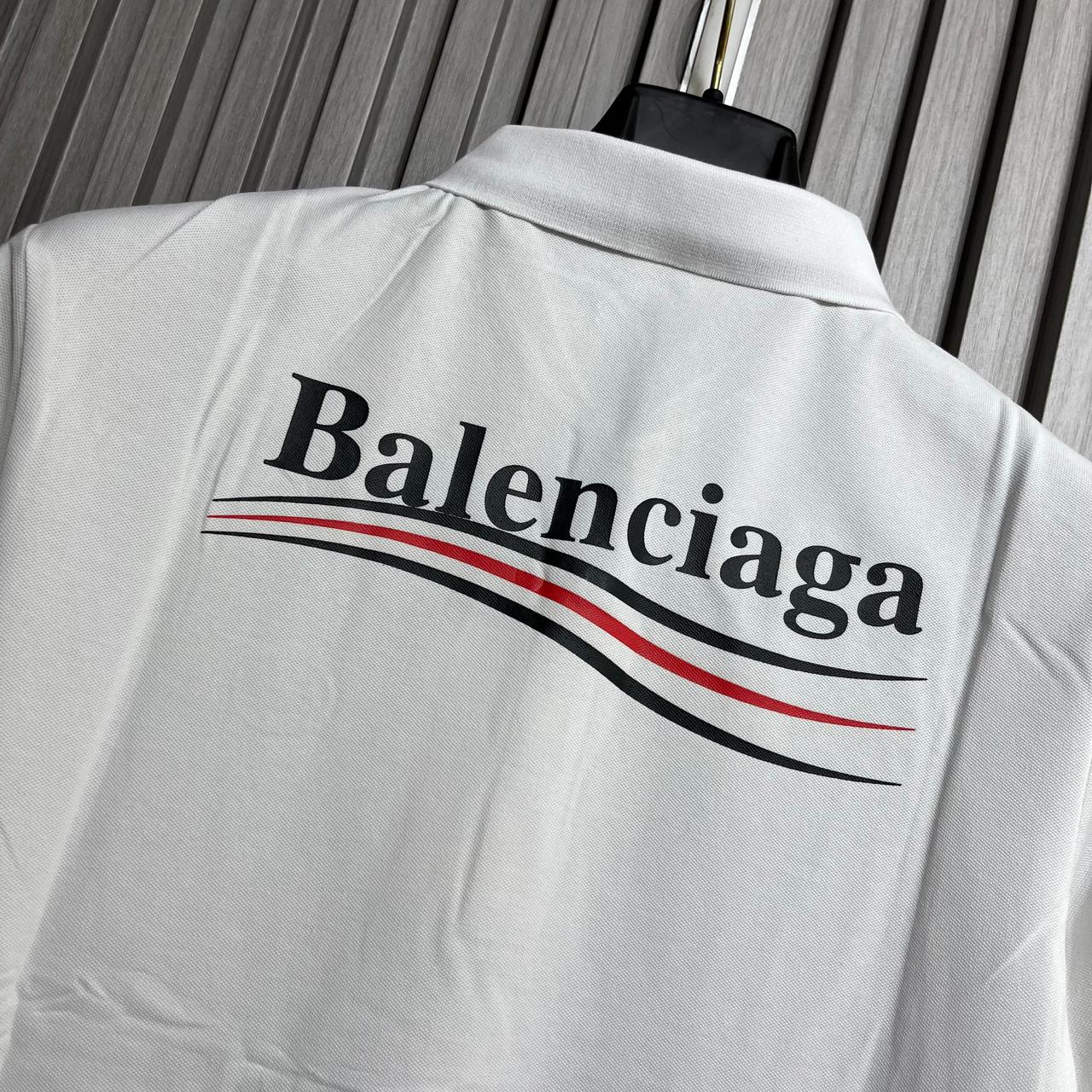 Balenciaga Logo White Polo Tshirt