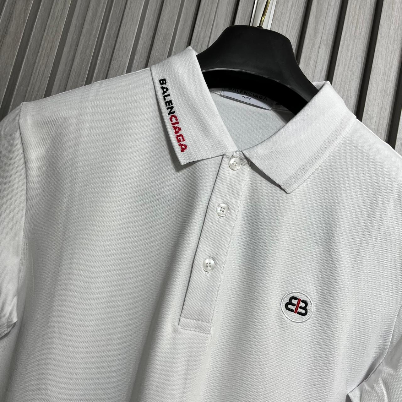 Balenciaga Logo White Polo Tshirt
