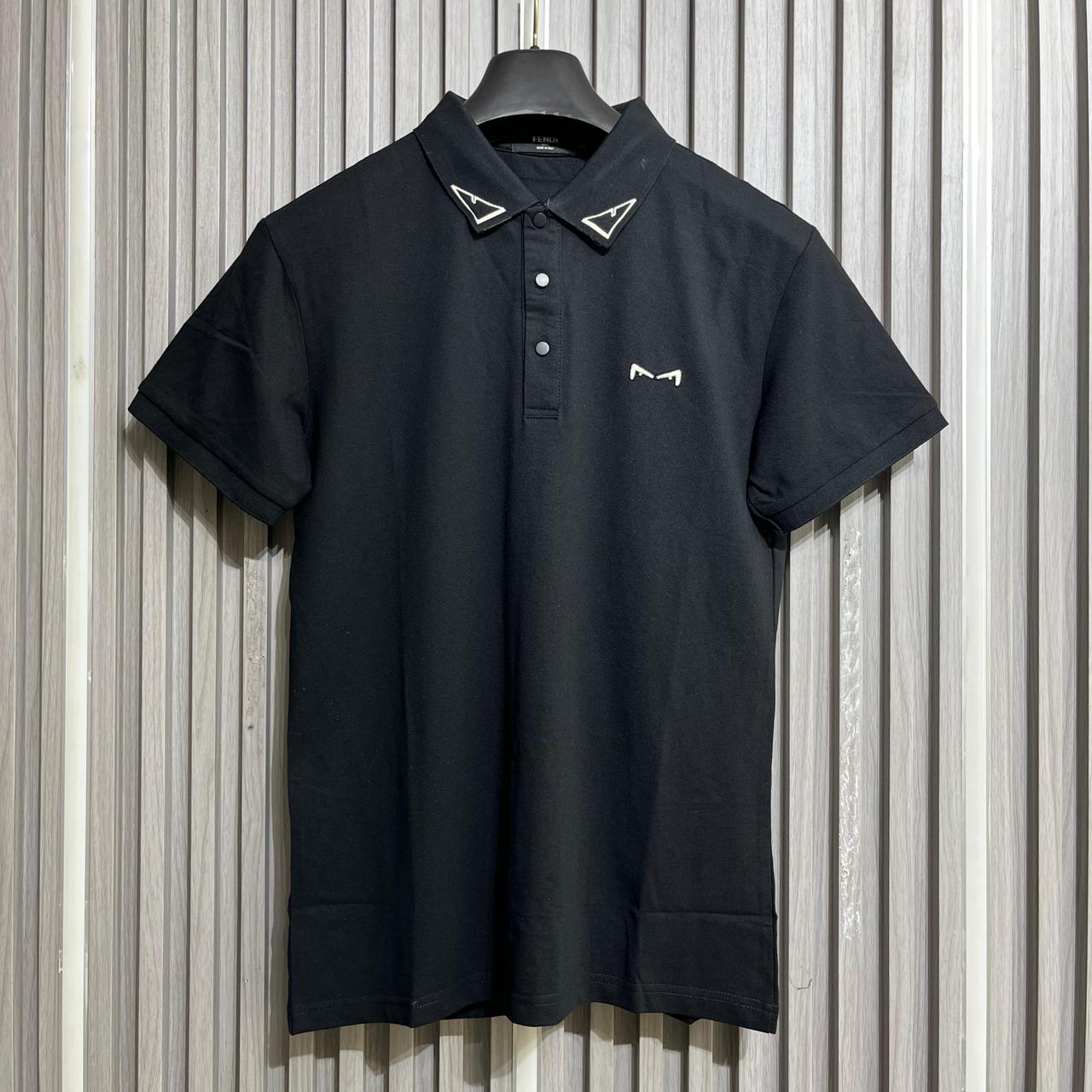 Fendi Kan I Black Polo Tshirt