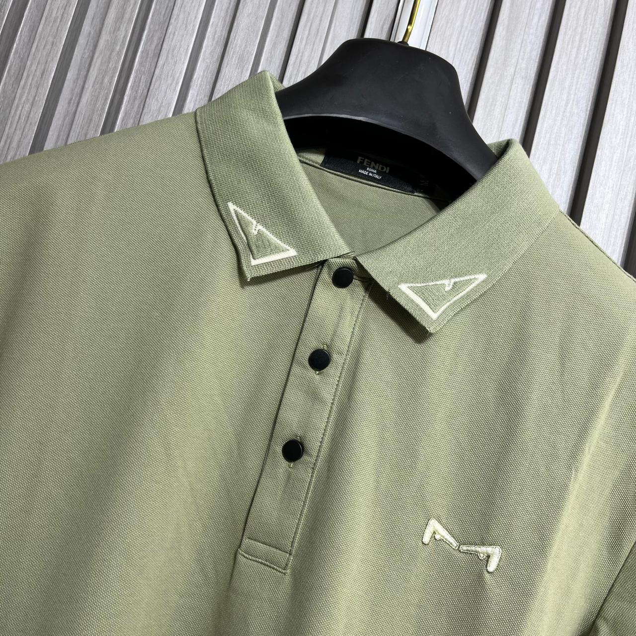 Fendi Kan I Olive Polo Tshirt