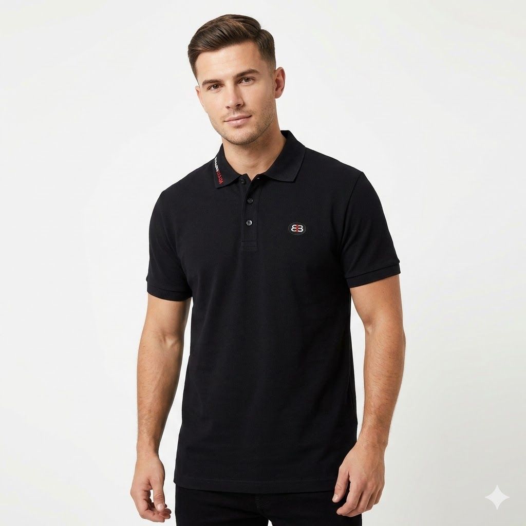 Balenciaga Logo Black Polo Tshirt