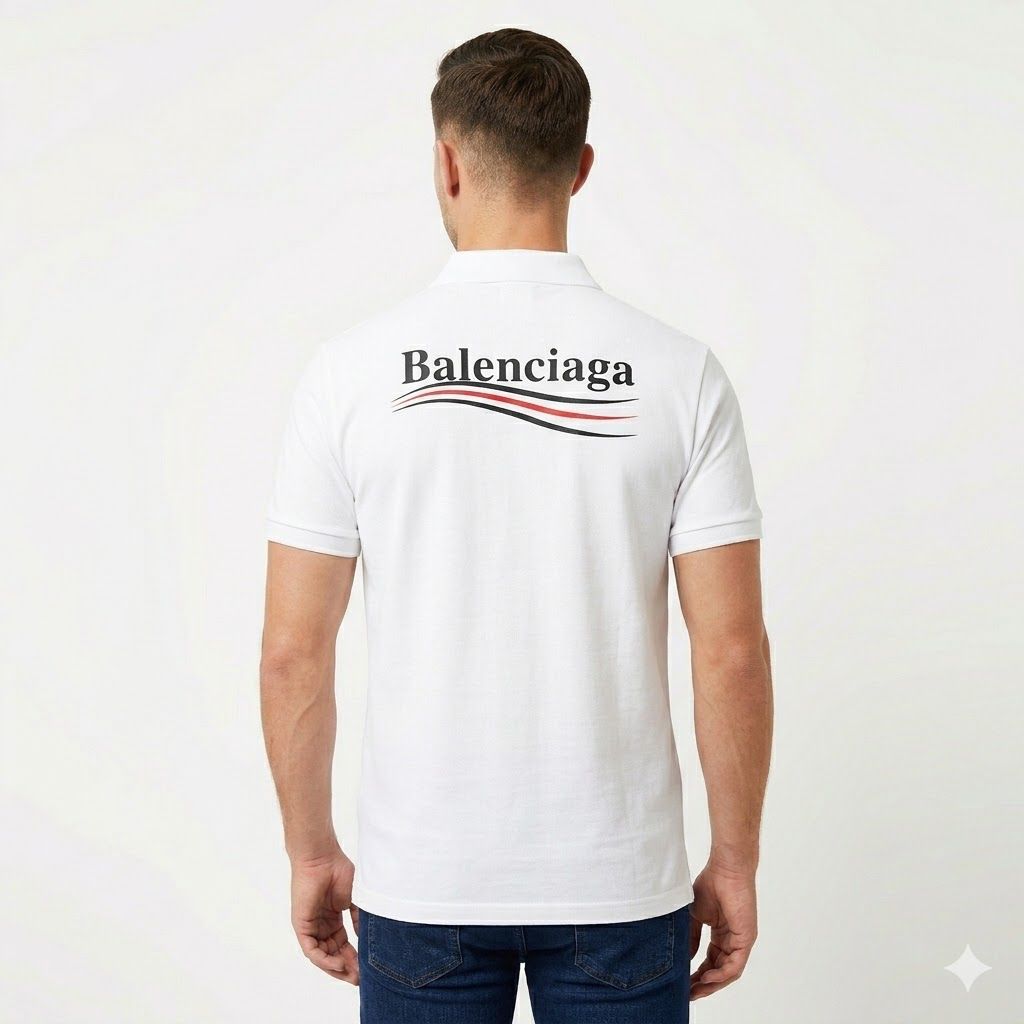 Balenciaga Logo White Polo Tshirt