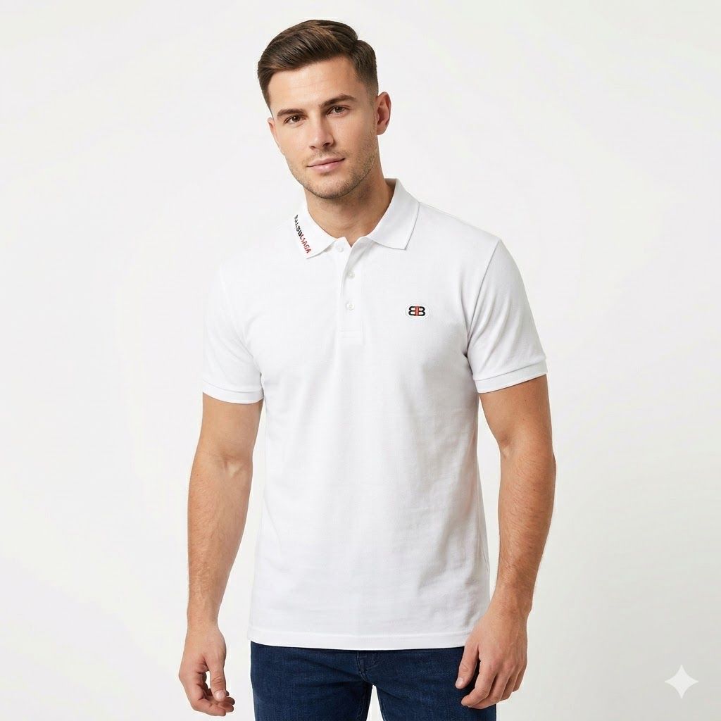 Balenciaga Logo White Polo Tshirt