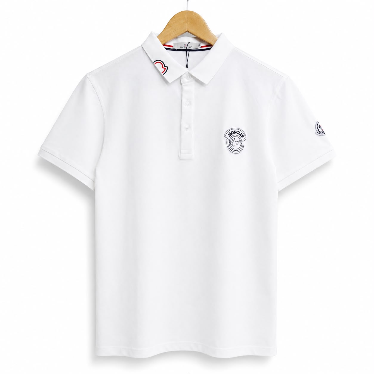Moncler Classic White Polo Tshirt
