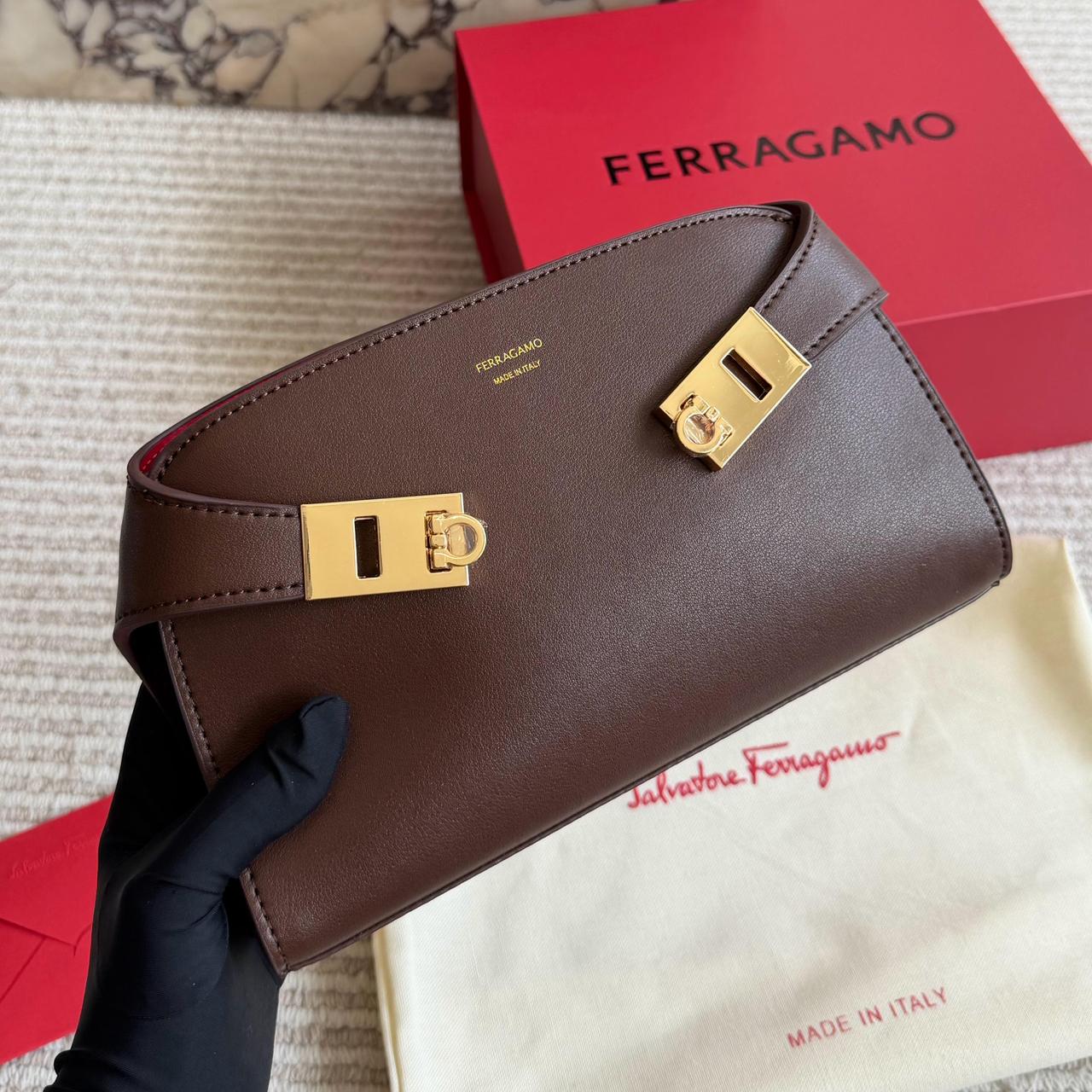 Ferragamo Hug Mini Coffee Premium Crossbody Bag (With Box)
