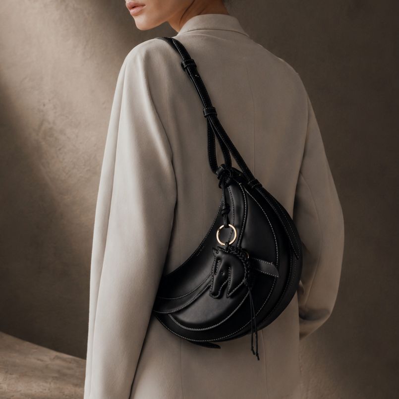 Polene Numero Dix Galop Black Shoulder Bag (With Box)