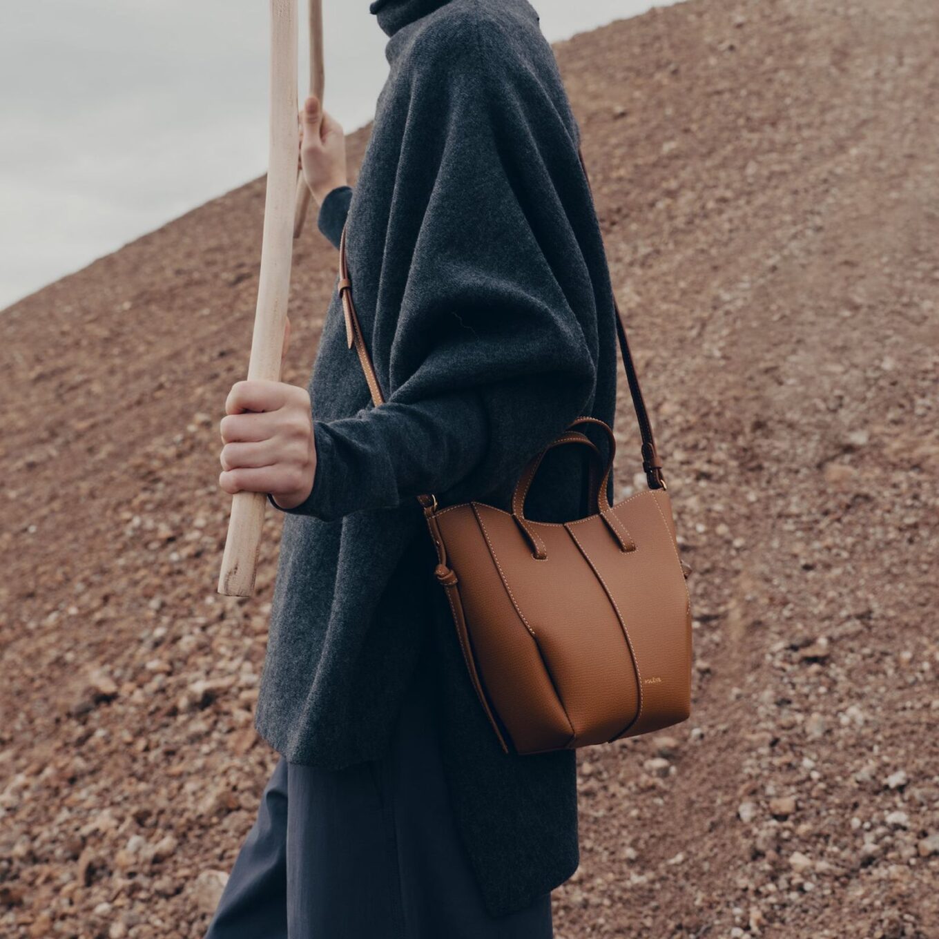 Polene Cyme Nano Camel Color Tote Bag