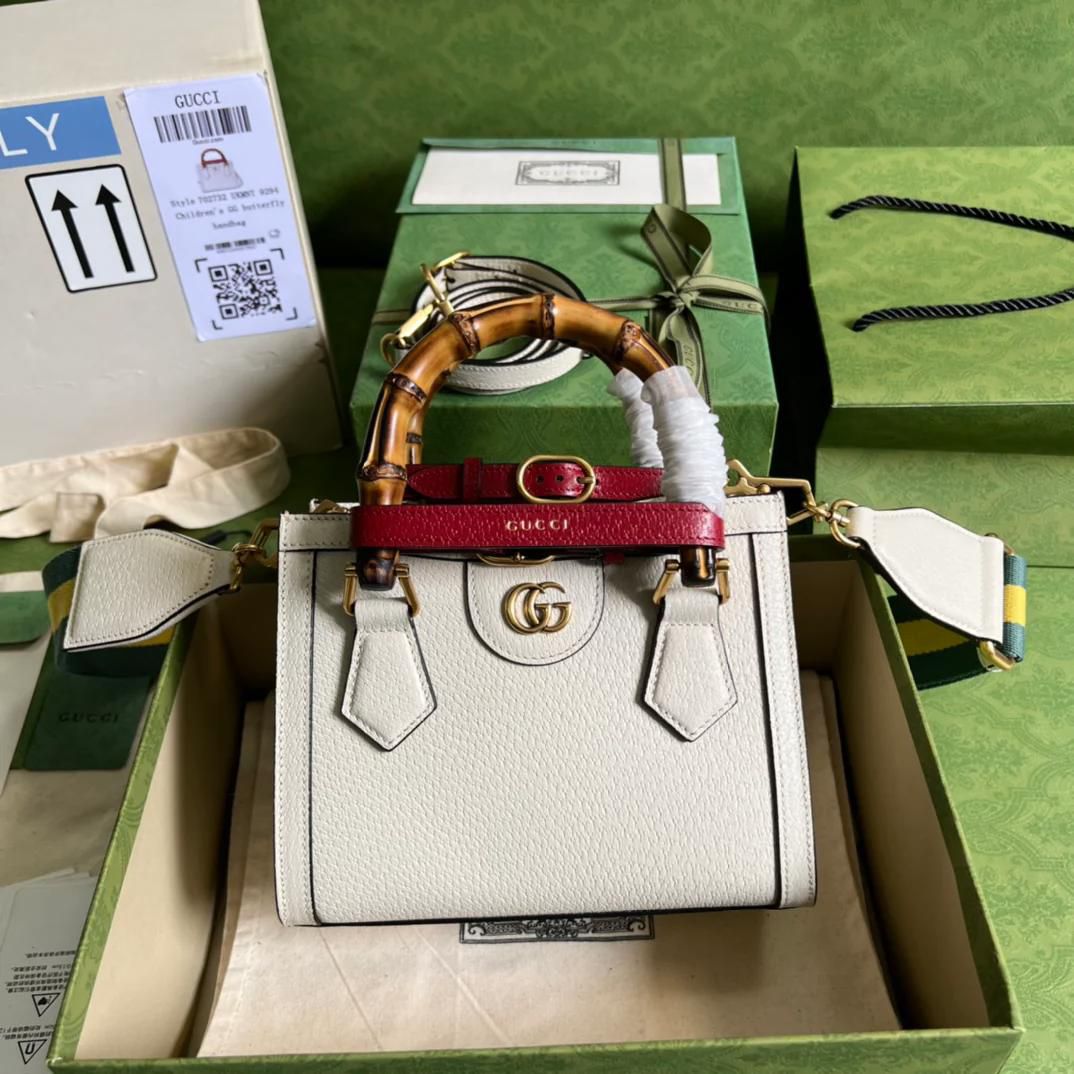 Gucci Diana White Premium Handbag (With Double Box)