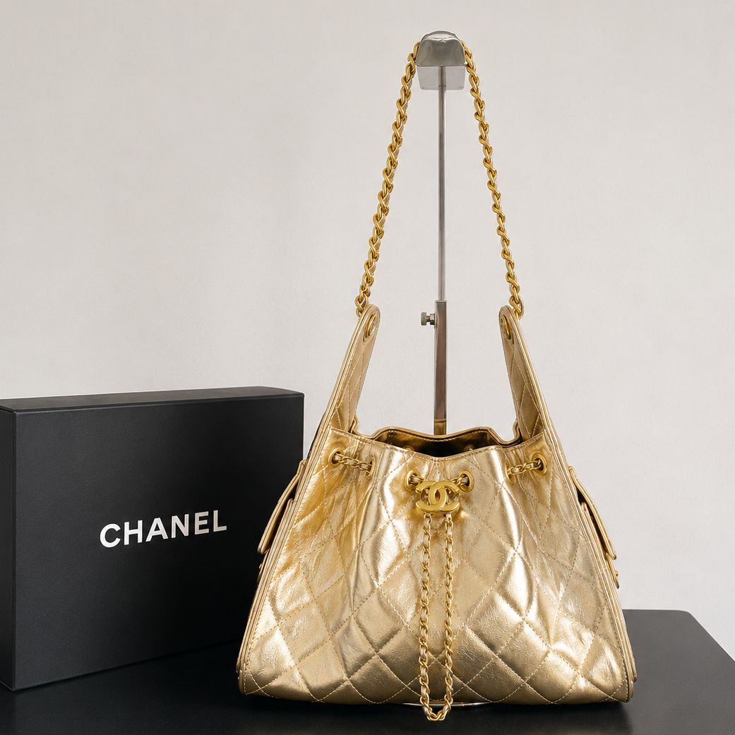 Chanel Iconic 25 Gold Premium Handbag